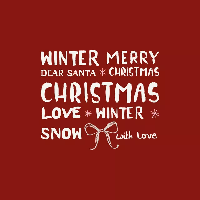 Kissen Christmas Typo rot