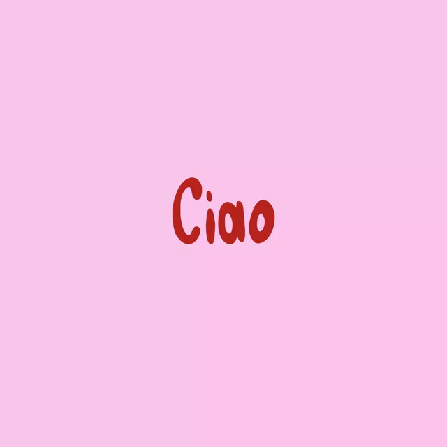 Kissen Ciao Rot auf Pink