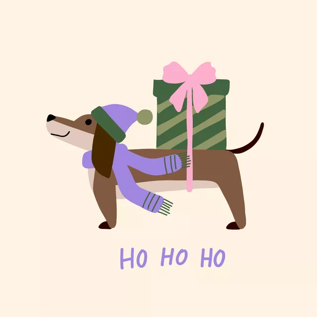 Kissen ho ho ho Woofmas Dackel