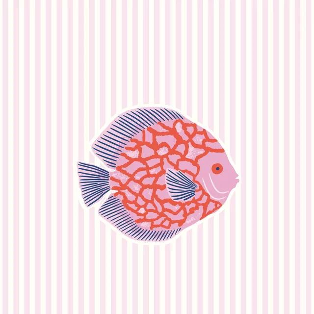 Bodenkissen pink fish