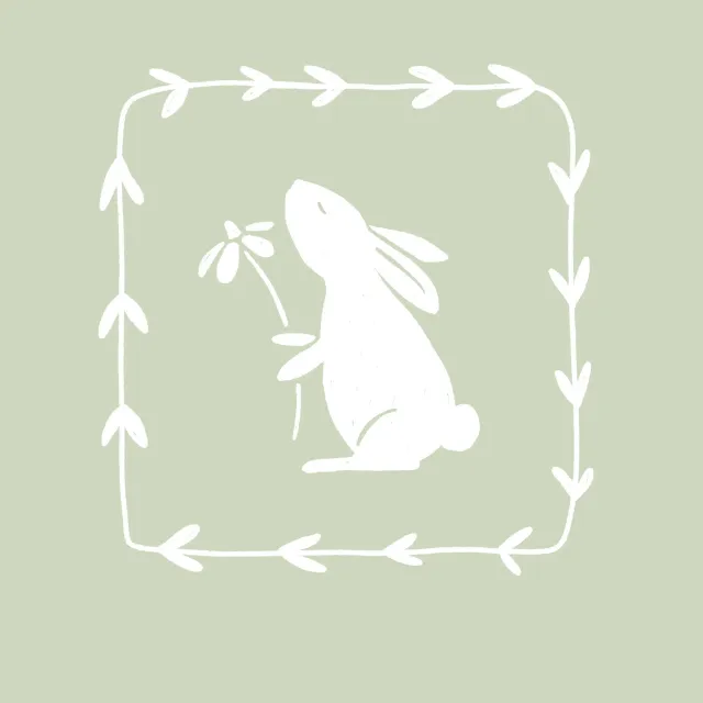 Servietten Hase mit Blume hellgrün