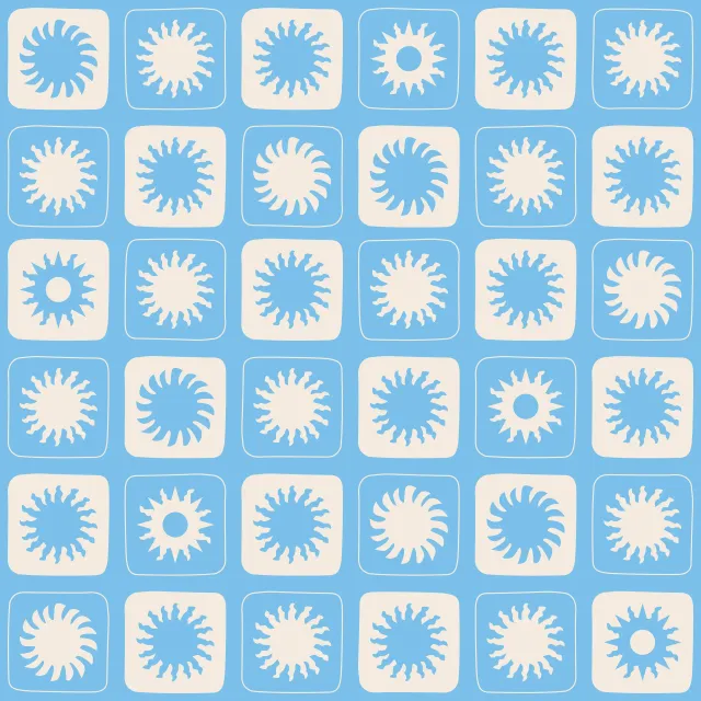 Dekovorhang Abstract Sun Pattern blue