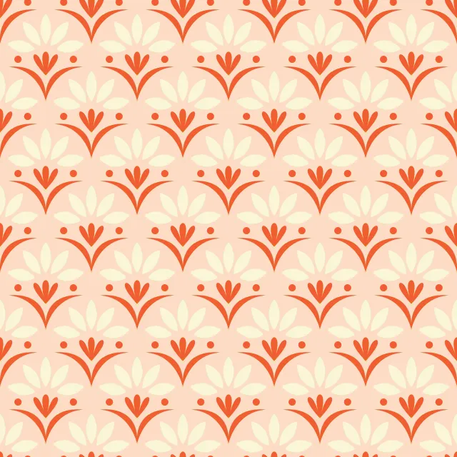 Bankauflage Vintage Florals orange beige