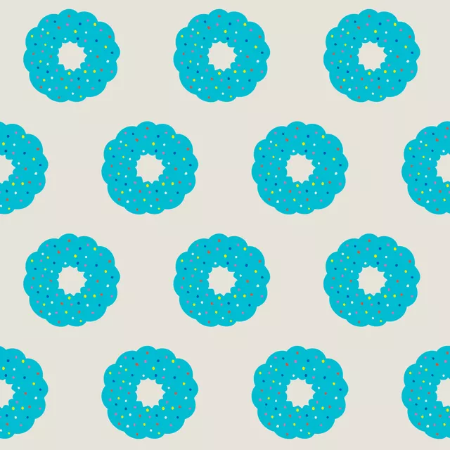 Tischläufer Muster Streuselkekse türkis