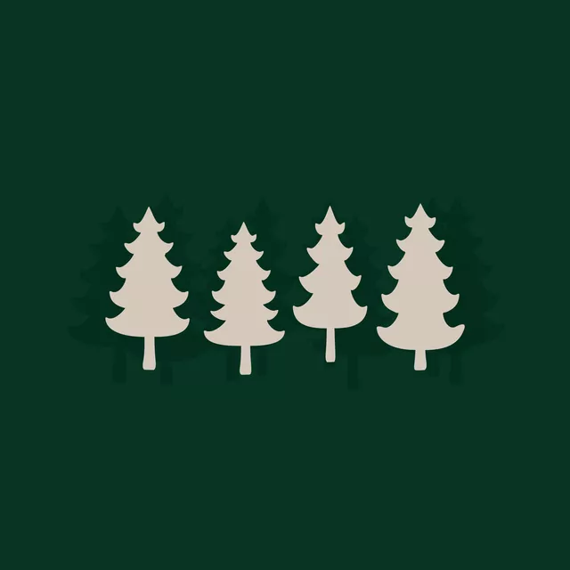 Kissen Winter Trees pine green