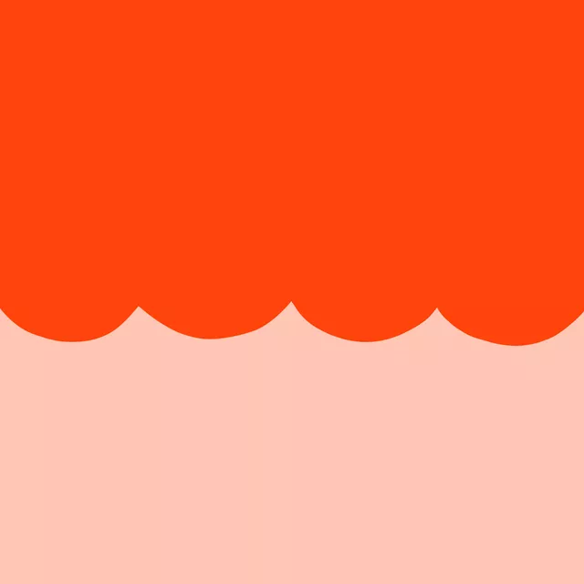 Kissen Bogenkante Rosa & Rot