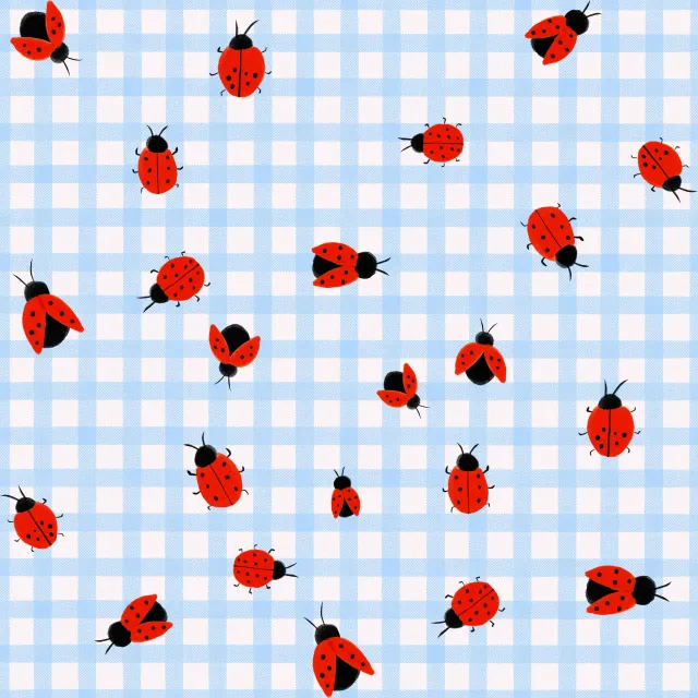 Tischdecke Marienkäfer Kariert Blau