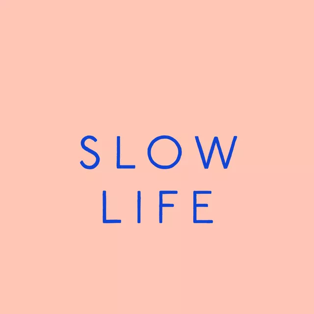 Kissen Slow Life Typo rosa