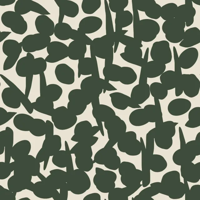 Tischdecke grün-cremefarbene Beeren