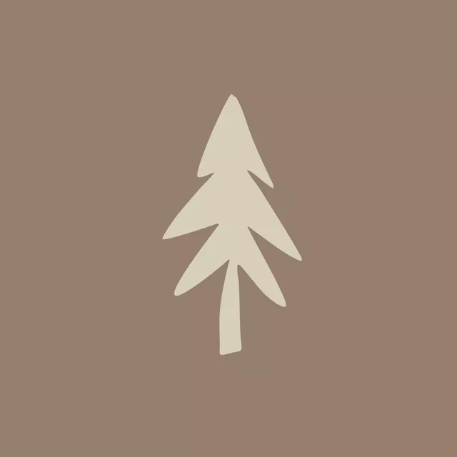 Kissen Tannenbaum illustration Braun