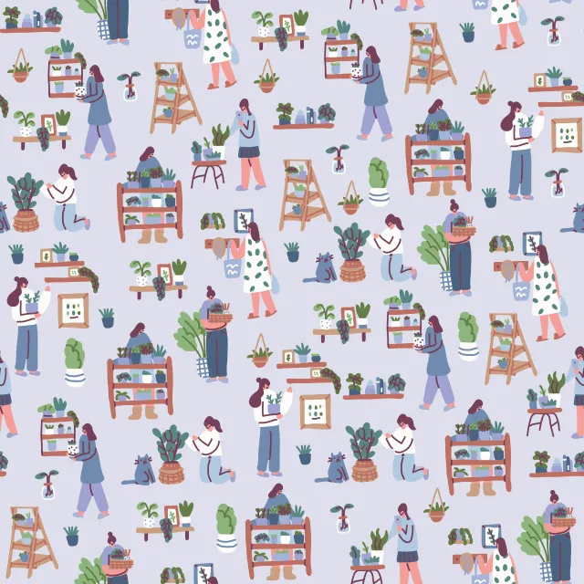 Kissen Girls with Plants