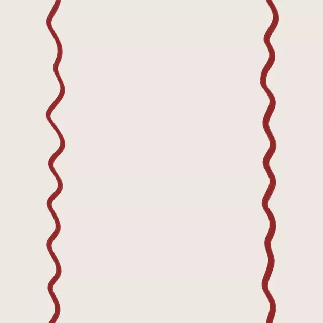 Tischläufer Rand Beige Dunkelrot