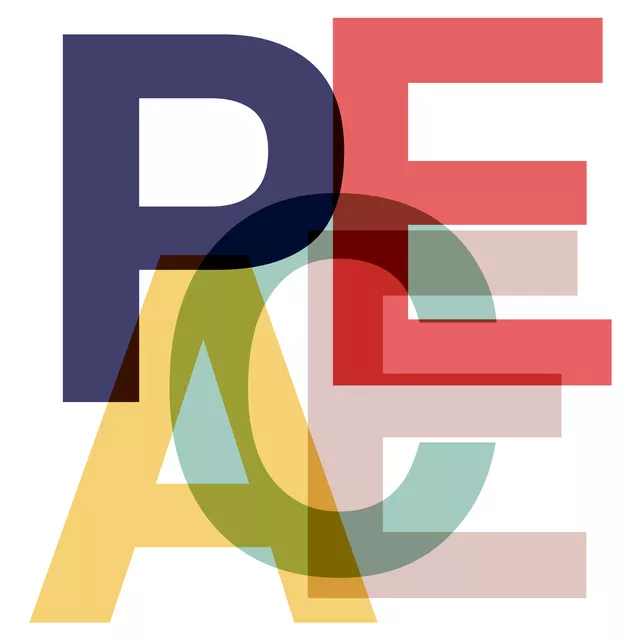 Kissen PEACE Typografie in Trendfarbe