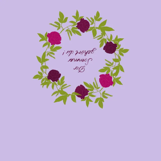 Tischläufer Rosenkranz Typo Lila