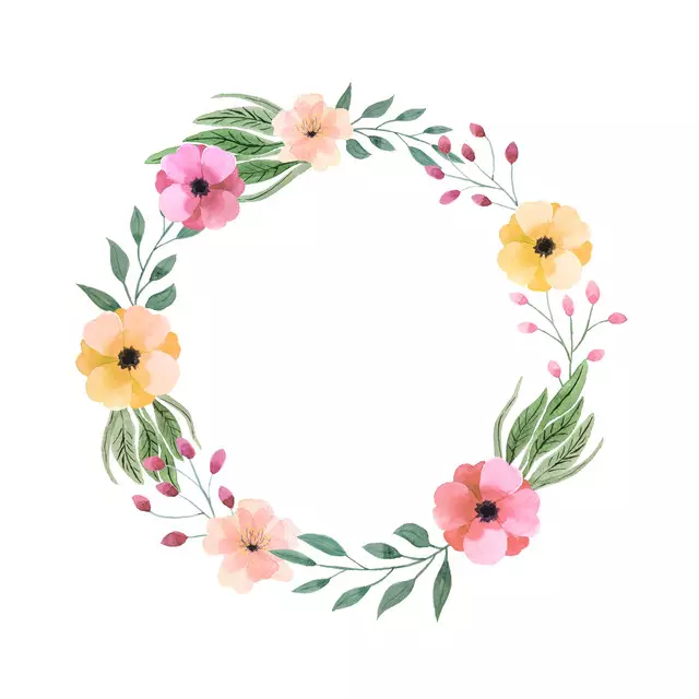 Kissen Floral Watercolor Wreath