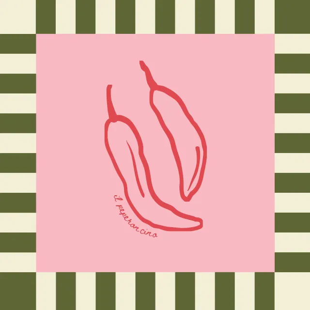 Kissen Peperoni Pink Rahmen