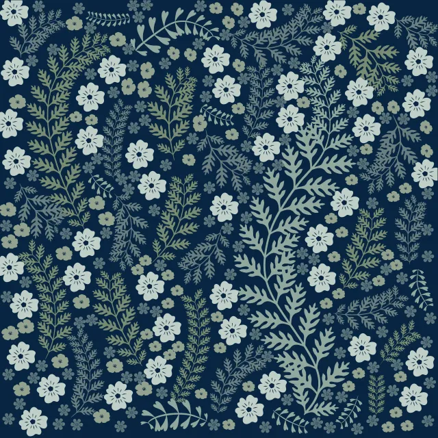 Bettwäsche Blumengarten Blau Midsommar