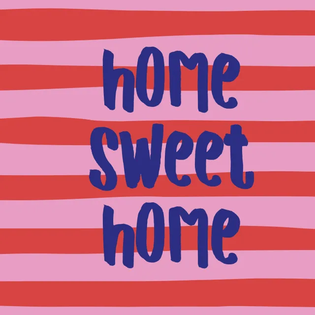 Tischset home sweet home rot pink