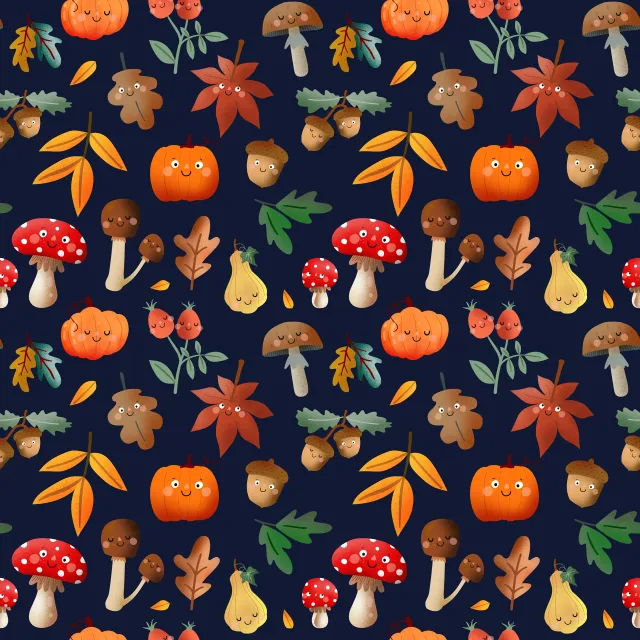 Tischdecke Herbstliebe Muster - midnight