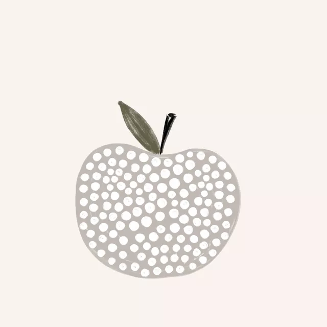 Kissen Apfel gepunktet grau