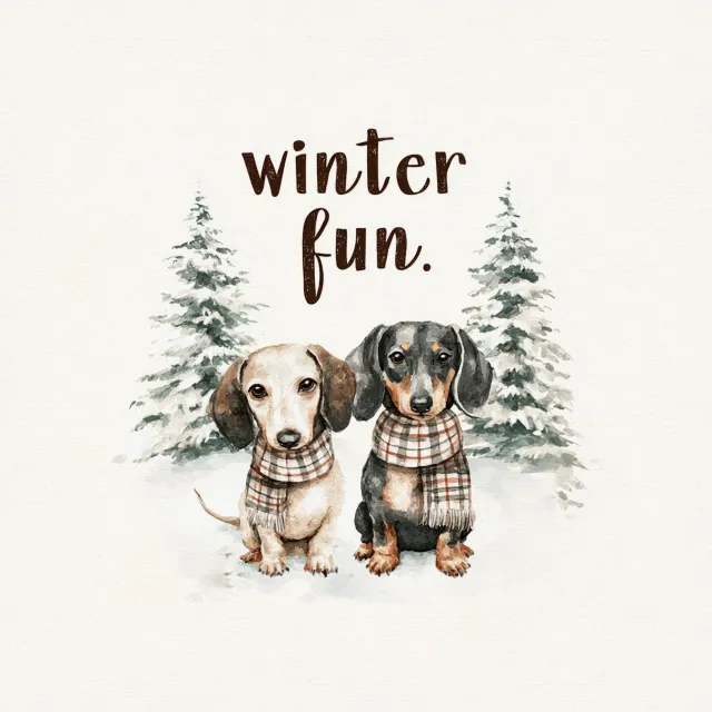 Tischset Winter Fun Dackel