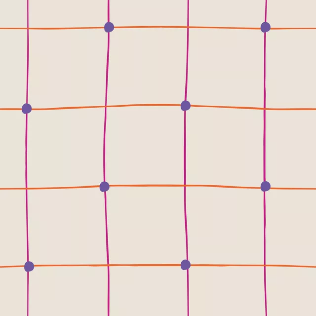 Dekovorhang Karomuster Linien pink orange