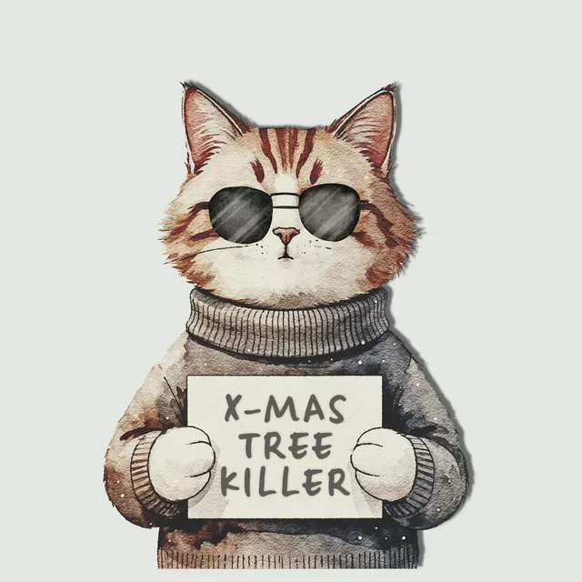 Geschirrtuch Cozy XMas - Katze mit Spruch