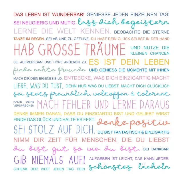 Kissen Das Leben ist wunderbar bunt