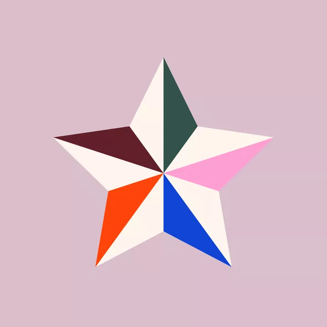 Kissen Stern XMAS Bunt