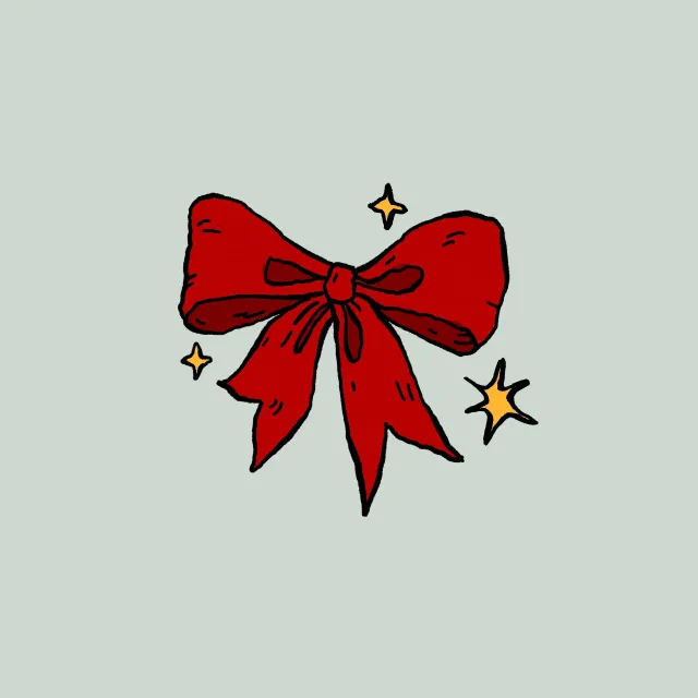 Sitzkissen Red Christmas Ribbon