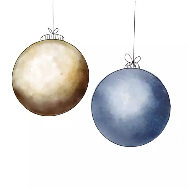 Kissen Weihnachtsbaumkugeln Gold Blau