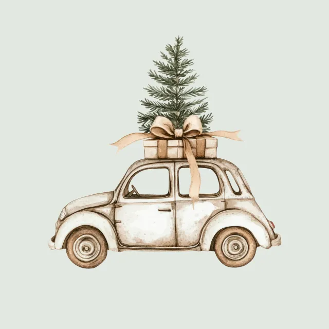 Kissen Cozy XMas Weihnachtsauto