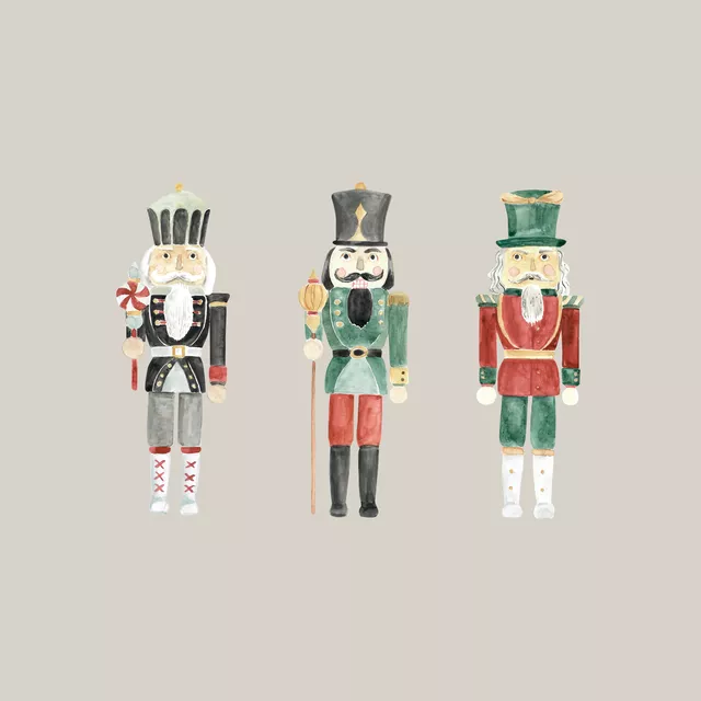 Tischset Drei Nussknacker beige