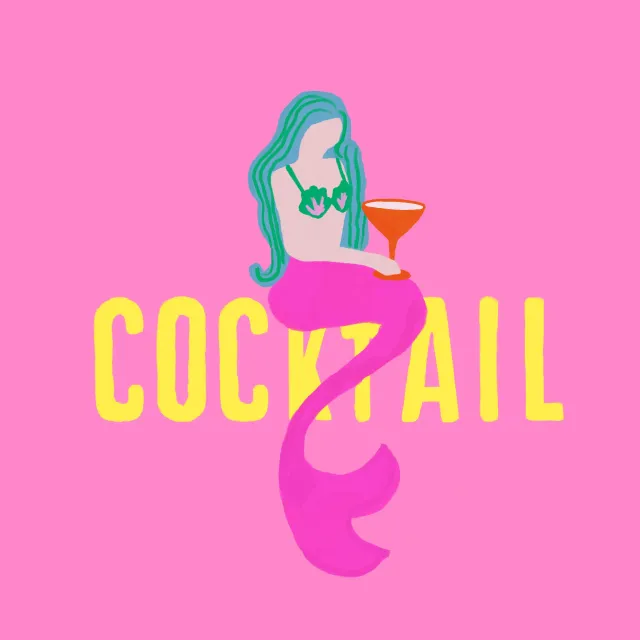 Kissen Meerjungfrau Cocktail Pink