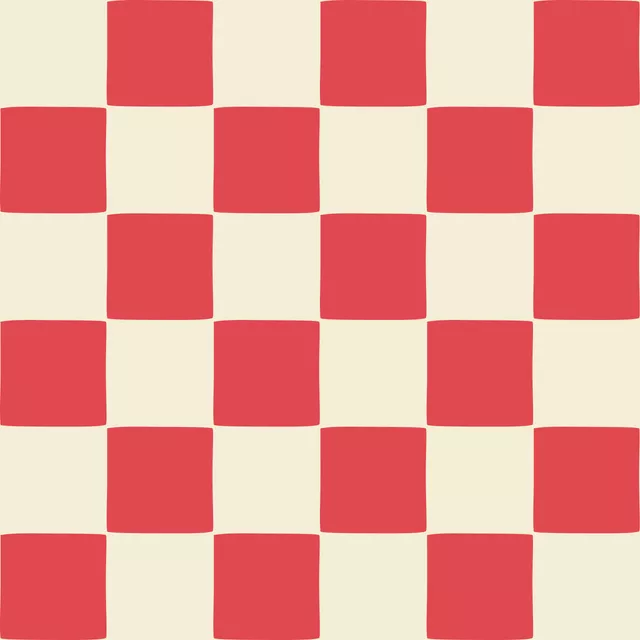 Bodenkissen Kariert Red Beige
