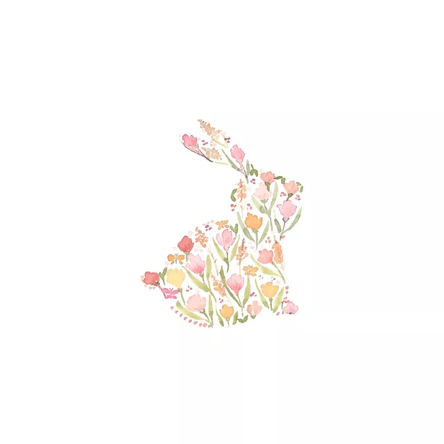 Kissen Hase floral pastell