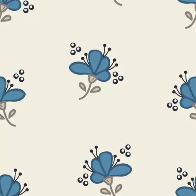 Dekovorhang Lost Garden Blossoms blau