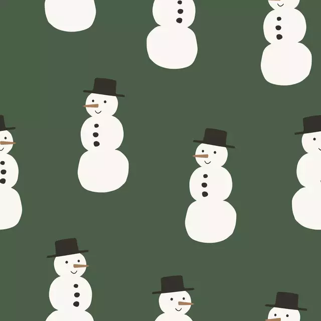 Kissen Snowman dark green