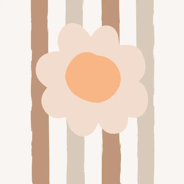 Kissen Gänseblume Streife beige