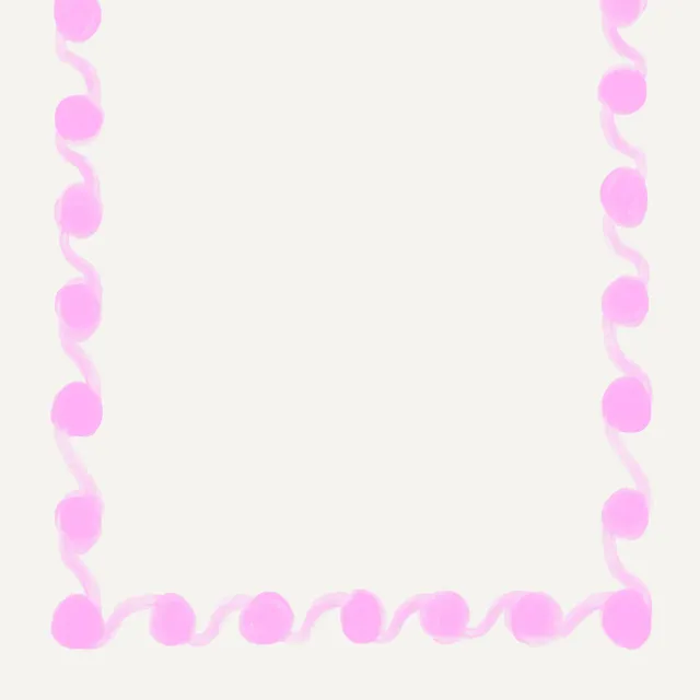 Kissen Punkterahmen Kreide Pink