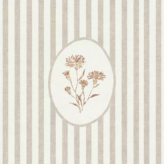 Kissen Kornblume gestreift beige