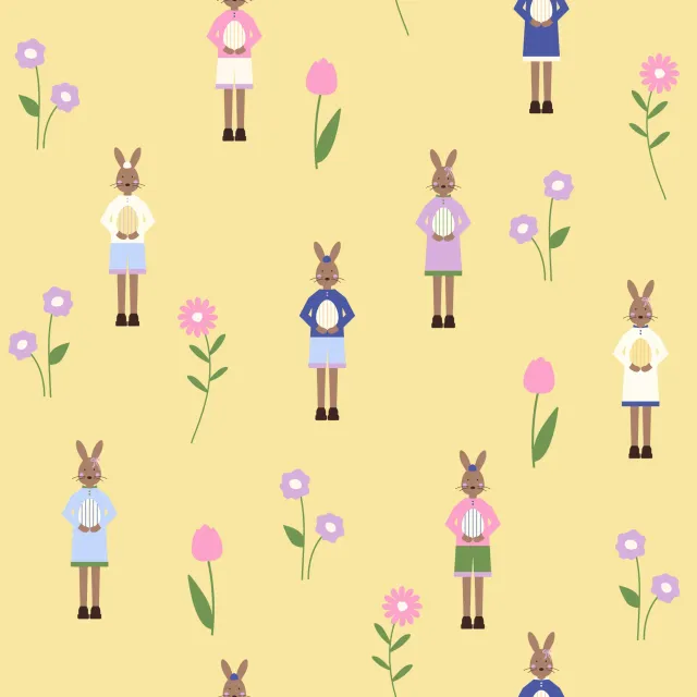 Kissen Osterhasen Muster Gelb