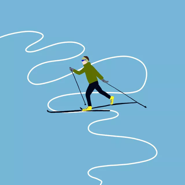 Kissen Langlauf Blau