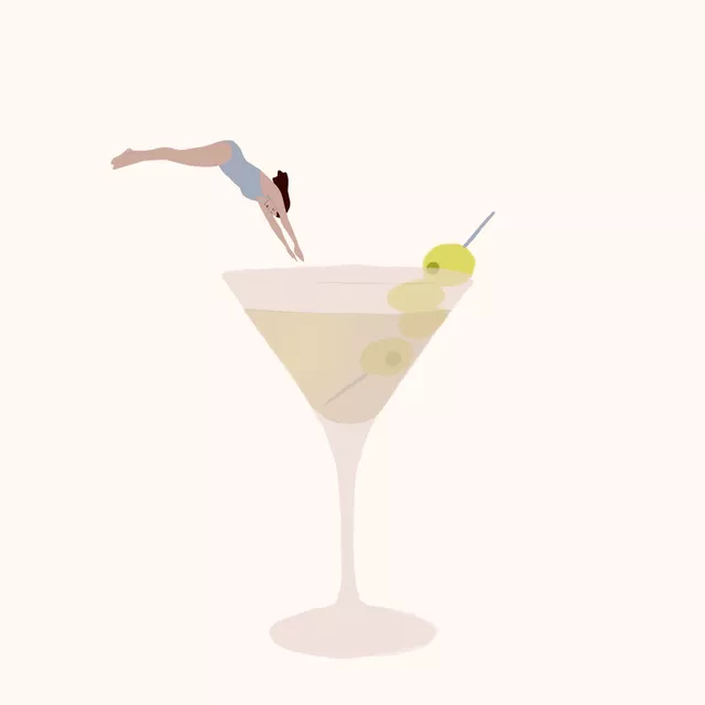 Kissen Sommer Martini Kopfsprung
