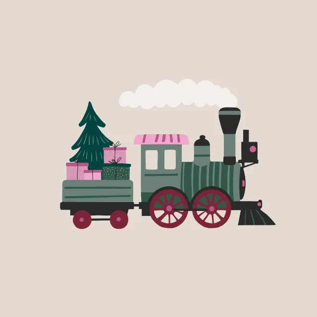 Servietten Lokomotive Winter