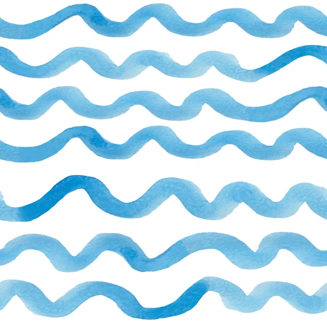 Dekovorhang blaue Wellen Sommer