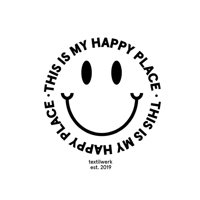 Kissen Happy Place Schwarz