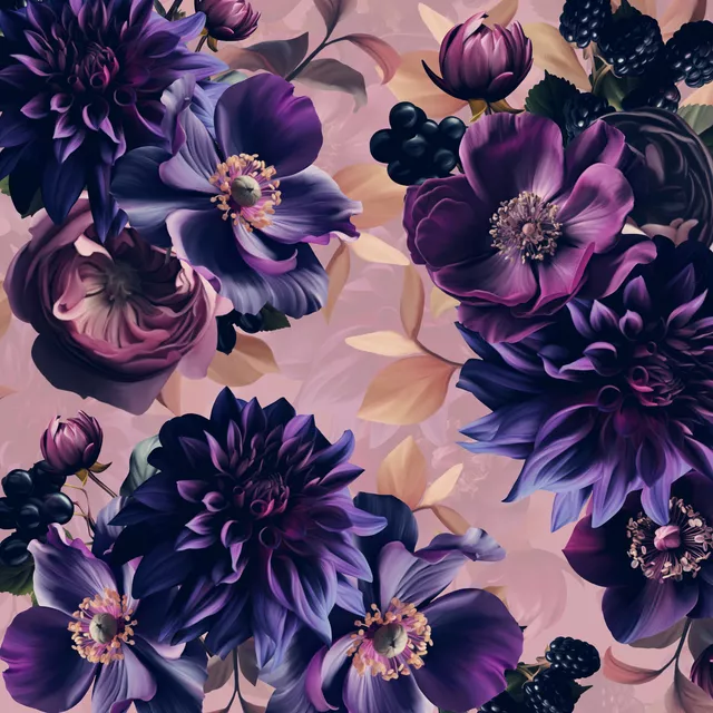 Kissen Barocke Winter Blumen 2