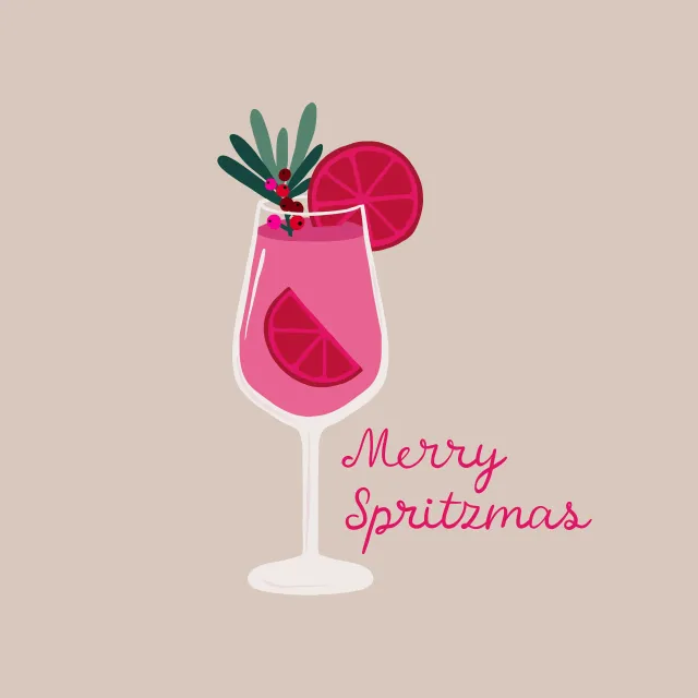 Kissen Merry Spritzmas rosa beige