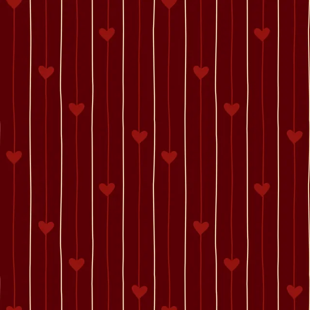 Kissen Streifen mit Herzen rot